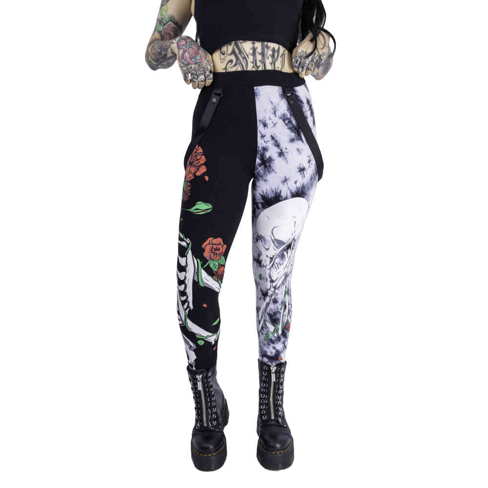 Vixxsin - GARDEN SKULL Leggings - Noir/Gris